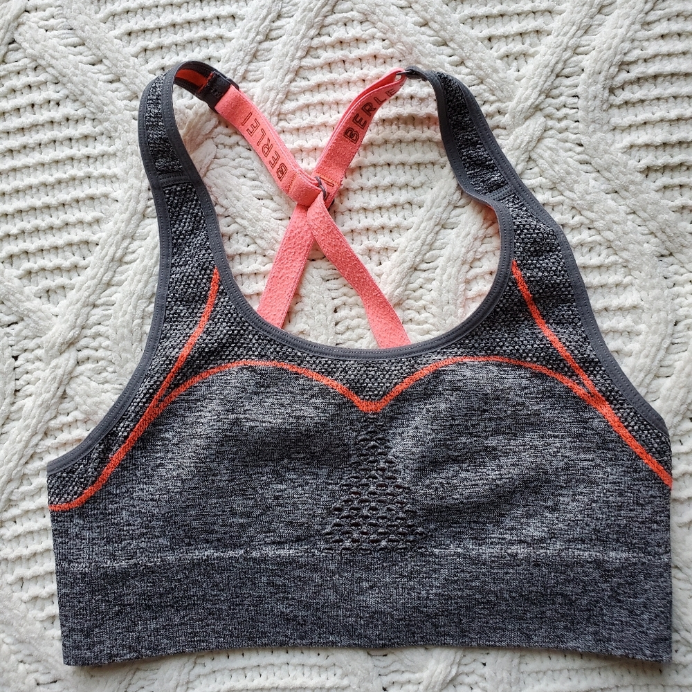 Berlei Gray and Coral Crossback Sports Bra